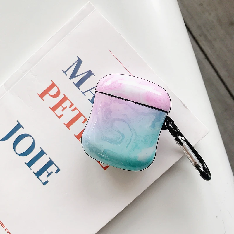 Модный мраморный узор для Airpods 2/1 чехол Роскошный силиконовый Bluetooth защитный чехол для наушников для Air pods чехол мягкий чехол