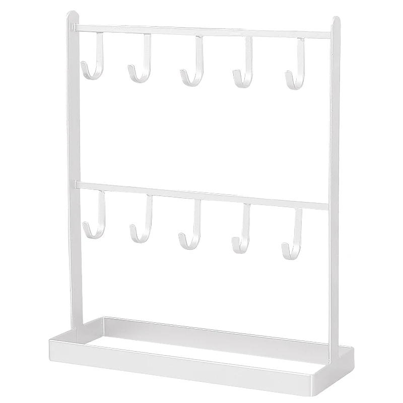

2 Tier Earrings Necklace Stand Necklace Jewelry Bracelet Display Hook Stand Shelf
