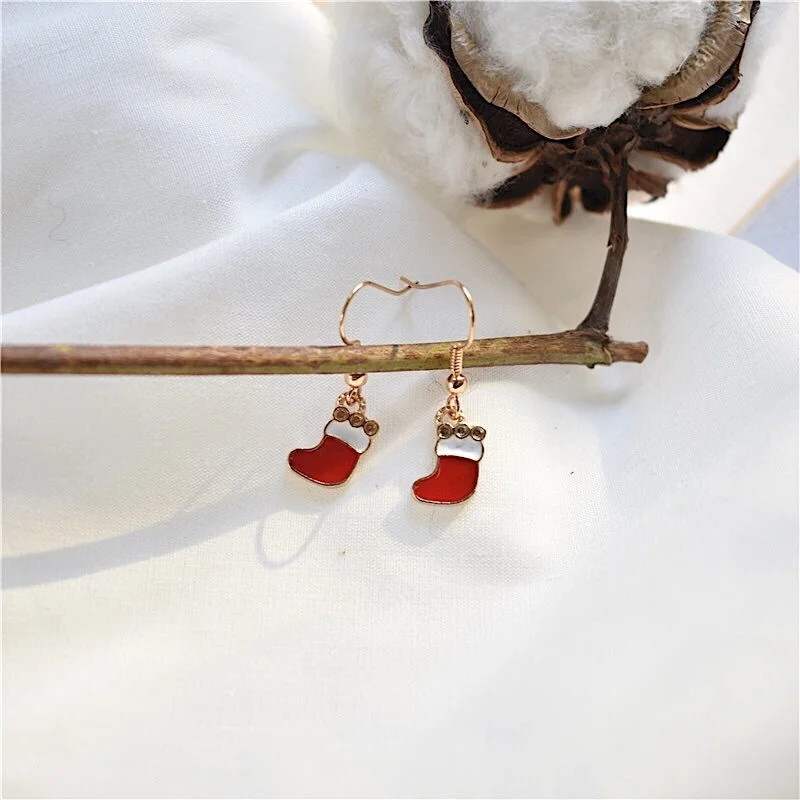 1 пара милые рождественские подарки для девушек милый олень Санта Клаус серьги
