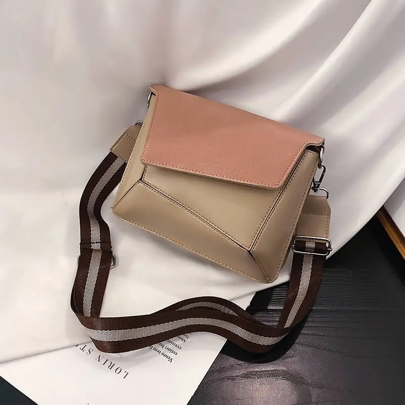 2020 новые весенние модные Лоскутные сумки из искусственной кожи через плечо для