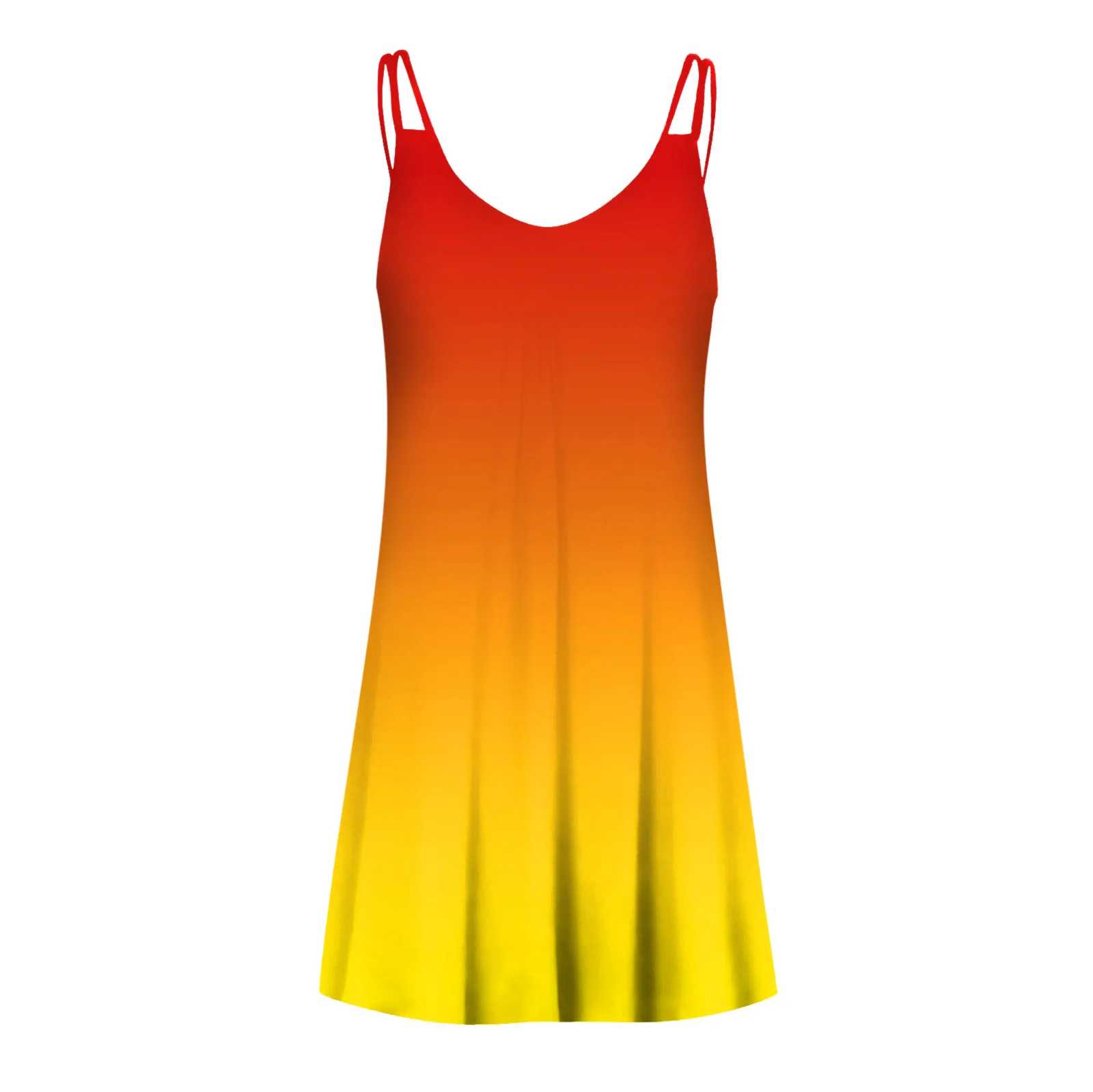 

40# Gradient Print Tank Dress Women Tie Dye Sleeveless Dress V Neck A Line Sundress With Pocket Pleated Mini Dress Vestidos