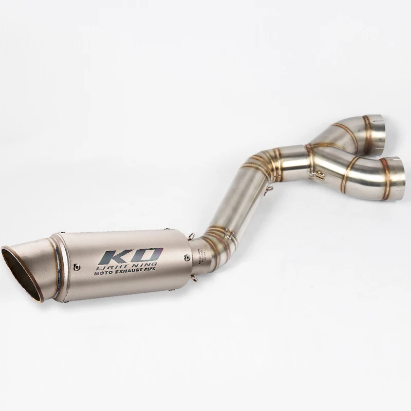 

For BMW S1000R S1000RR 2010-2014 Motorcycle Slip On Middle Link Pipe + Muffler Tips Exhaust System Pipe Modified Delete Catalyst