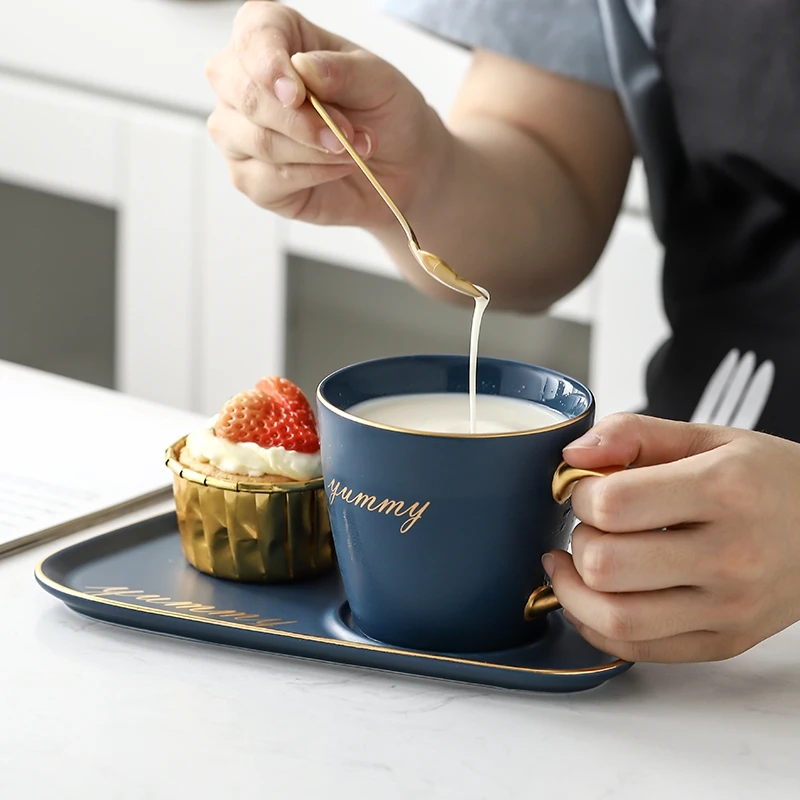 Скандинавские кофейные чашки блюдце с ложкой набор светильник роскошный десерт