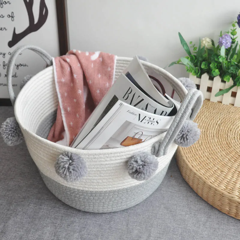 Хлопковая веревка складная корзина для хранения грязной одежды детей органайзер