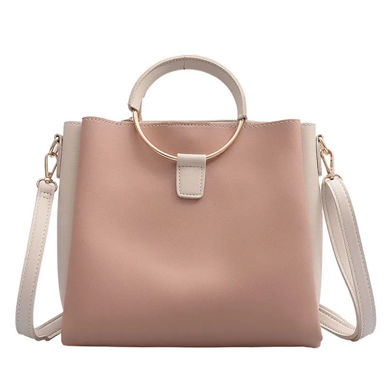 

Casual Crossbody Bags Strap Female Wild Shoulder Bags Large Capacity PU Letter Bucket Top-handle Simple Women's Handbags Fashion
