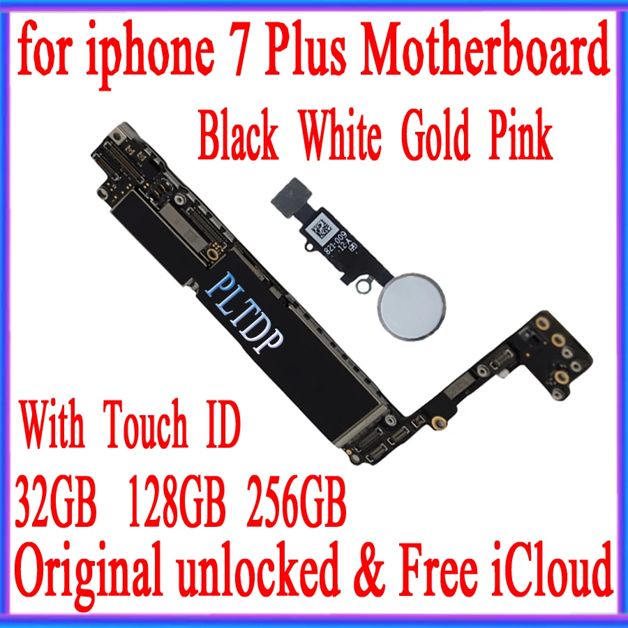 Материнская плата для iphone 7 Plus 100% оригинальная разблокированная с Touch ID/без ID P 32 ГБ