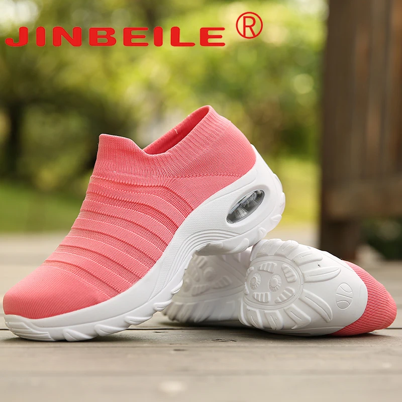 Женские кроссовки для бега летние спортивные туфли женские носки мягкий