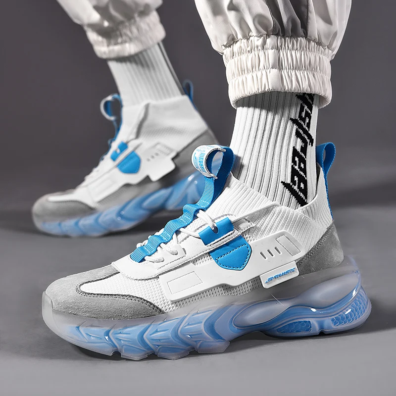 

Men Sock Shoes Brand New Street Sneakers Thick Sole Height Increasing Homme Chaussures Good Quality Autumn Zapatos Dropshipping