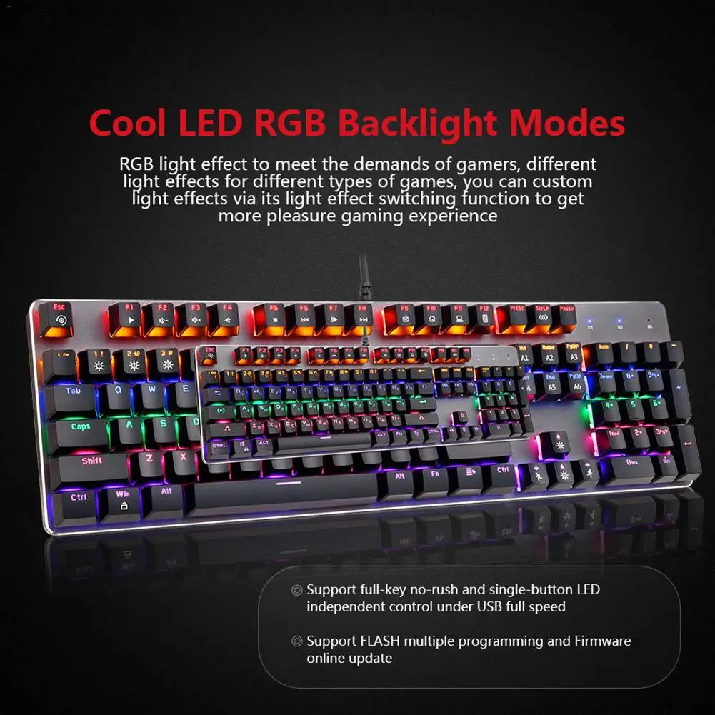 Игровая клавиатура с разноцветсветодиодный светодиодными подсветками
