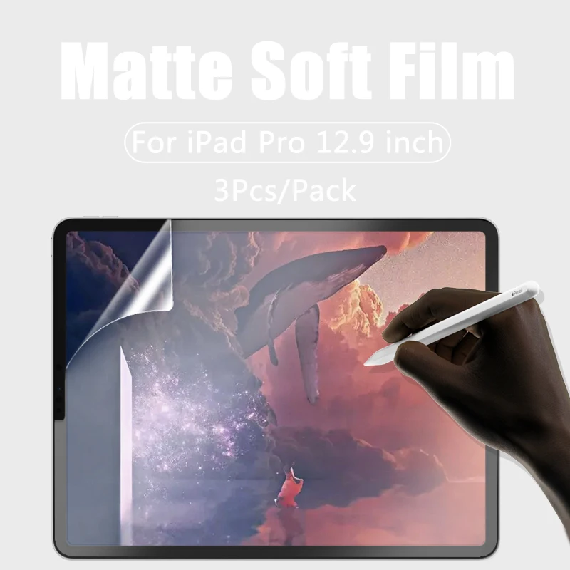 

3Pack Matte Screen Protector Film For Apple iPad Pro 12.9 2021 2020 for iPad 12.9 inch 2018 2017 2015 Tablet Protector Soft film