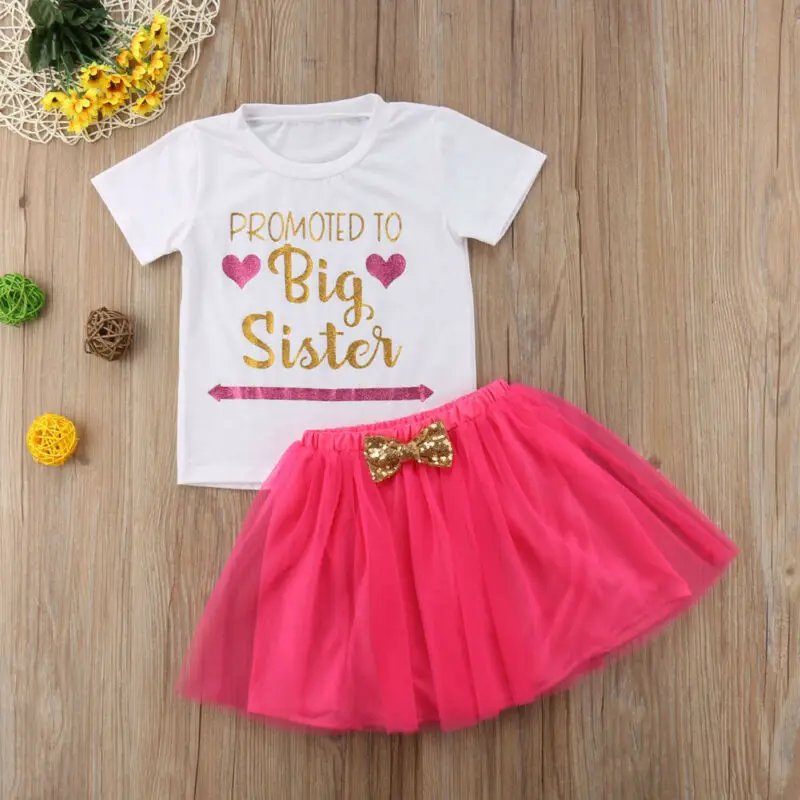 Топы с надписью Big Sister летняя хлопковая футболка для маленьких девочек топы +