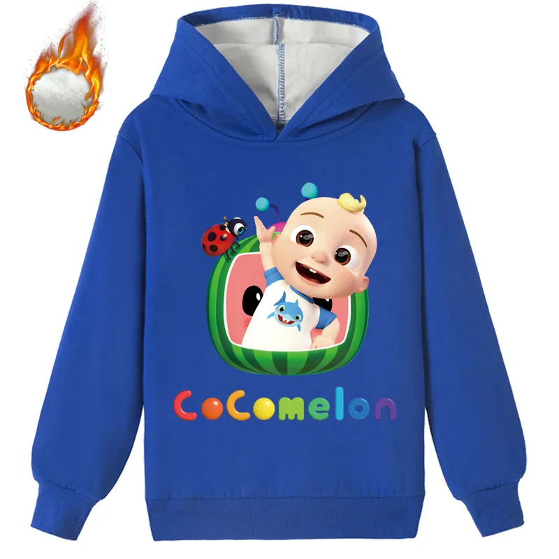 

New Hot Sale Kids Plus Velvet Hoodie Children Long Sleeve Sweatshirts Boy Girl Tee Boys Kids Boy Casual Cartoon Print Clothing