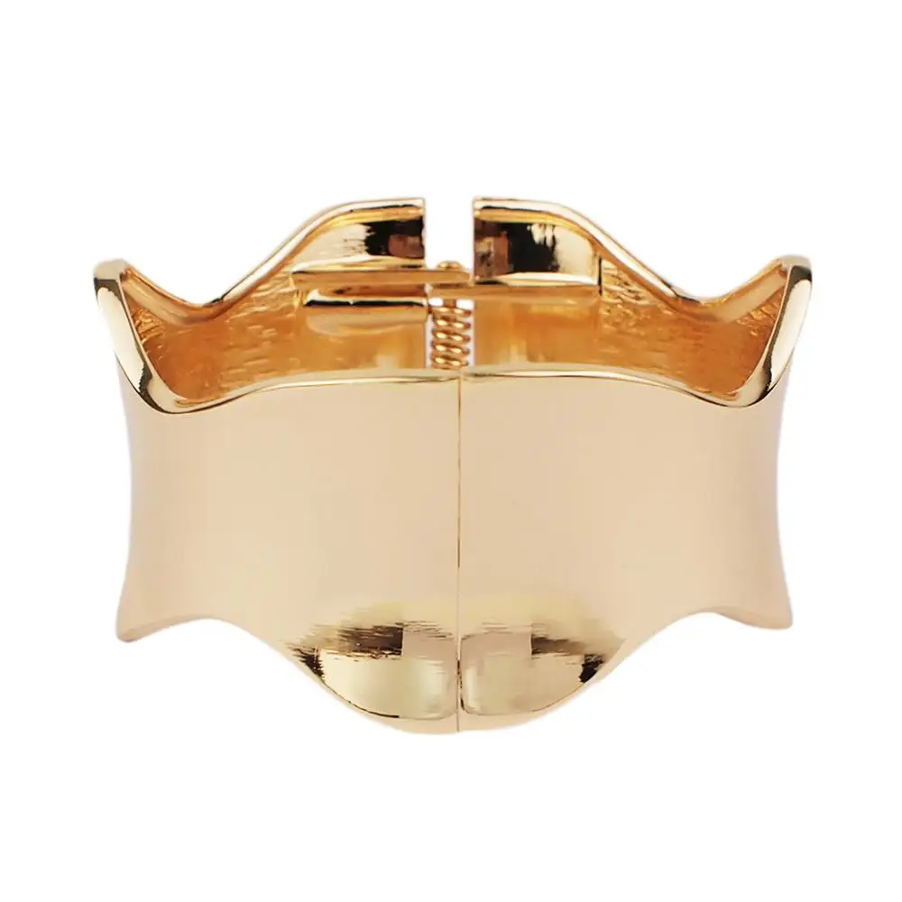 Женский браслет с геометрическим рисунком MANILAI массивный металлический на