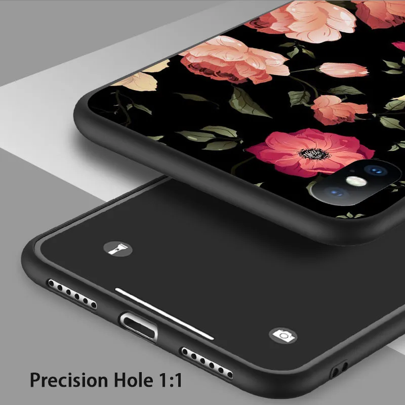 Lovebay элегантные розовые чехлы для телефонов с изображением цветов iPhone 11Pro Max X XR Xs