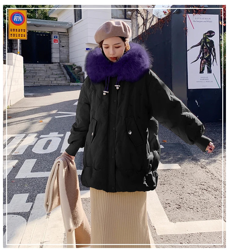 Женское пуховое пальто теплая Толстая парка с капюшоном из натурального меха