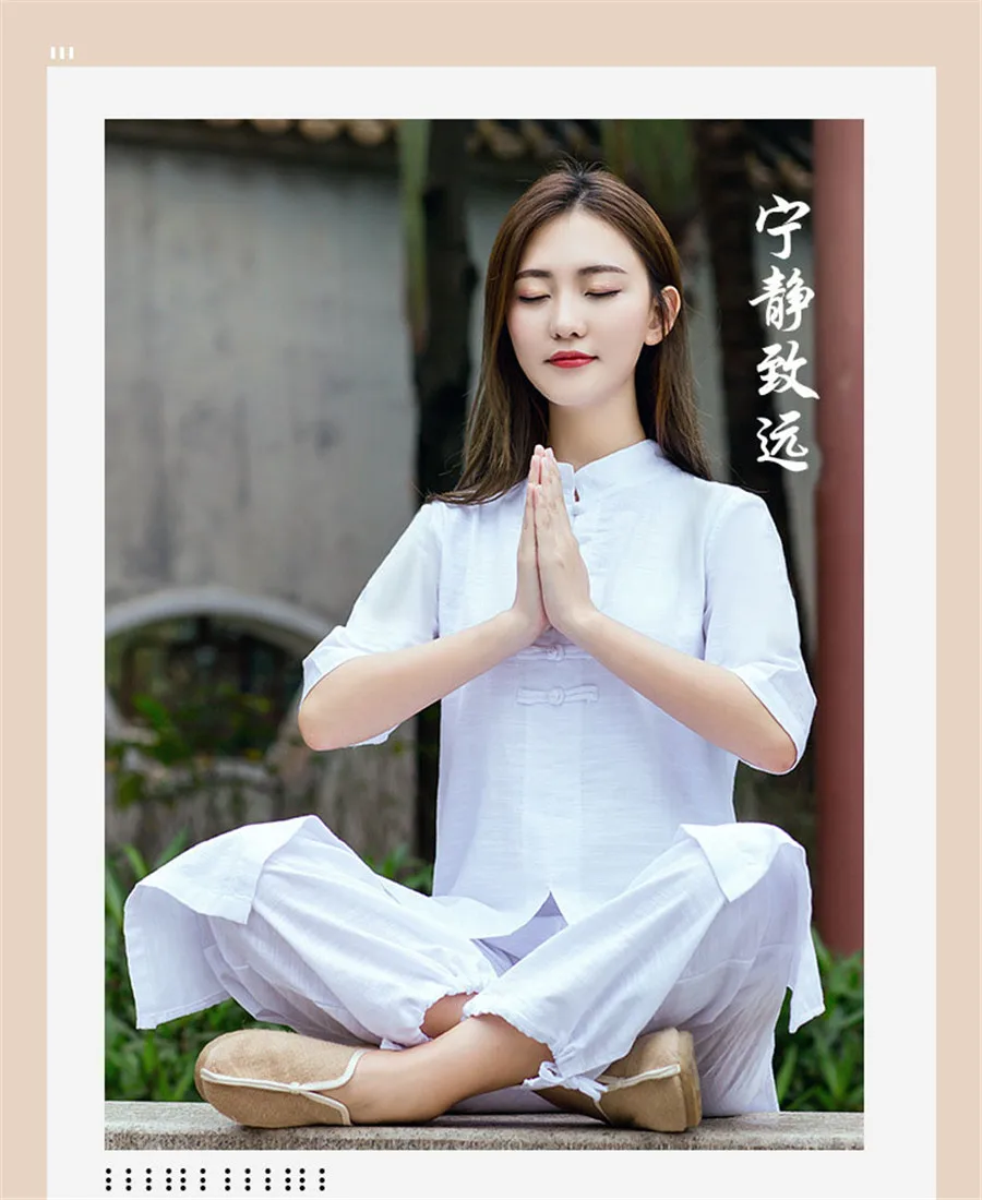 Женский костюм Tai chi из хлопка и льна высокого качества, одежда для ушу кунг-фу, костюм для медитации для взрослых, одежда для йоги
