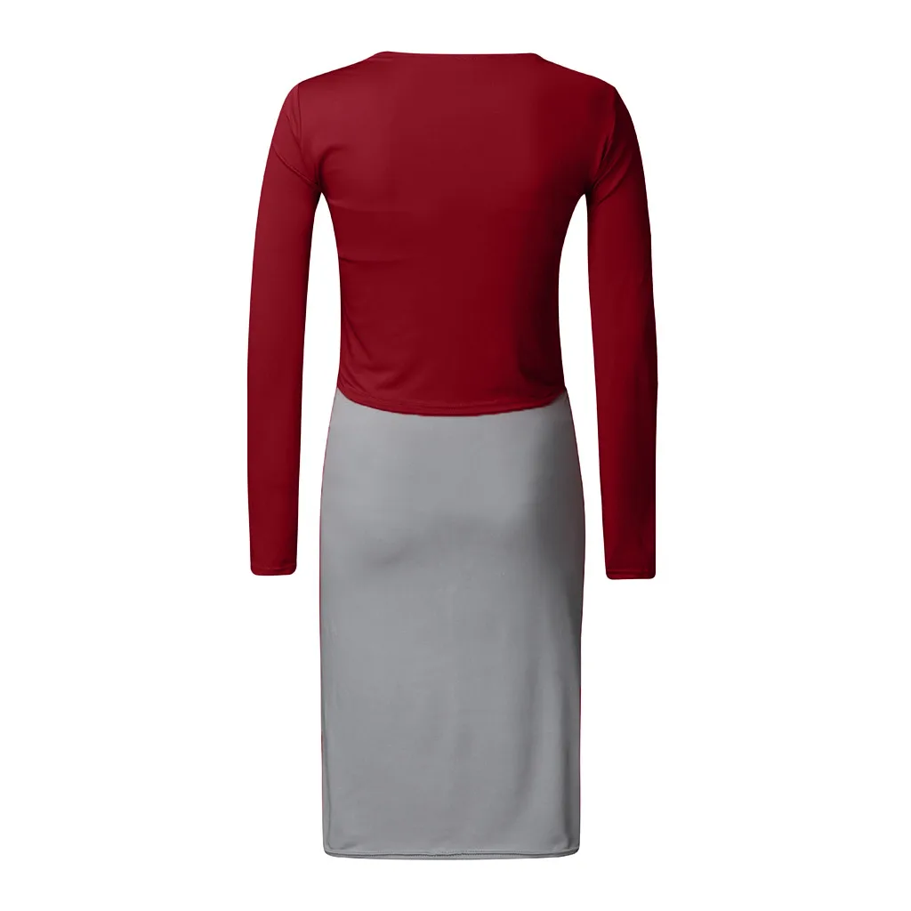 SAGACE лоскутное платье для беременных плюс размер вечернее женское эластичное