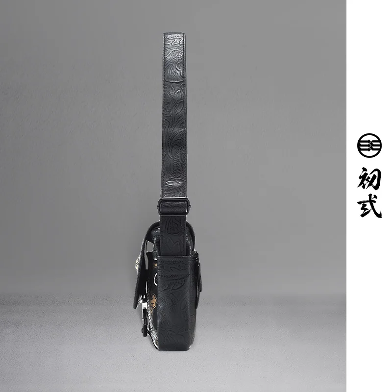 Модная сумка через плечо в китайском стиле с золотой головой льва ретро вышивкой