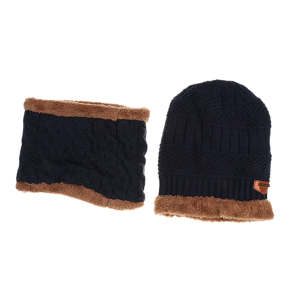 2 шт Мужская Женская двусторонняя бини зимняя теплая вязаная Лыжная вязанные