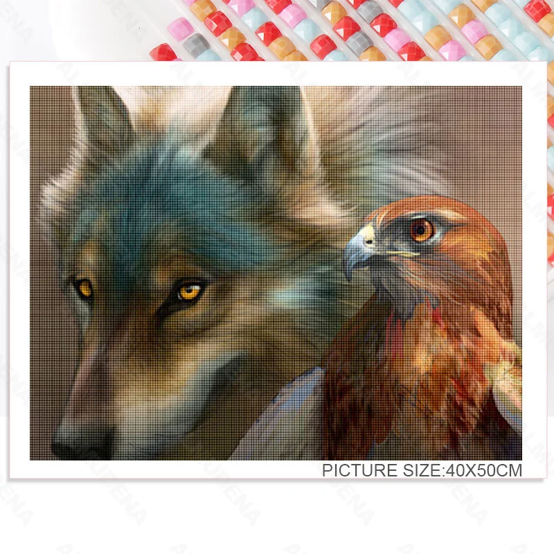 

Diy Diamond Oil Painting Tiger Wolf Simple Handmade Diamond Round Diamond Square Diamond Home Decoration