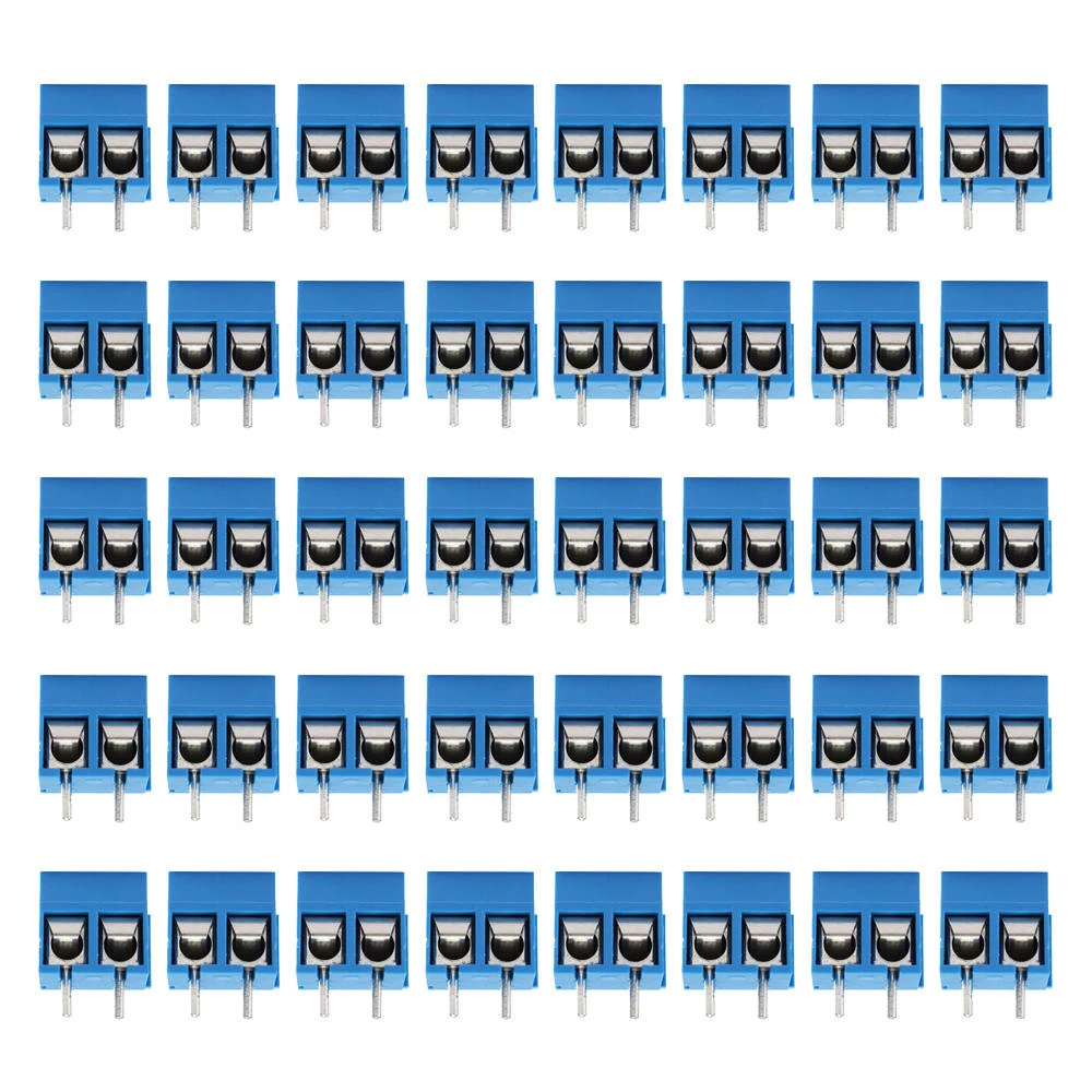 40pcs Blue High Quality 2-Pin Screw Terminal Block Connector 5.08mm Pitch Panel PCB Mount DIY | Обустройство дома