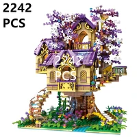 creative diy cherry tree house street view brick model building blocks architecture girl assembly toys birthday gifts for friend