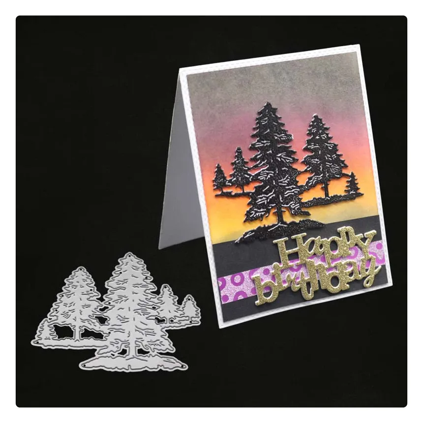 

YINISE Metal Cutting Dies For Scrapbooking Stencils Pine Trees Scrapbook CUT DIY Paper Album Cards Decoration Embossing Die Cuts