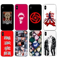 anime jujutsu kaisen hard mobile cover phone case for iphone 13 11 pro max 12 mini xs coque 8 6 7 plus x xr se 5s 6s comic shell