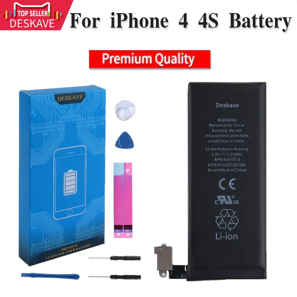 

High Quality Phone Battery High Capacity 1430mAh Battery For iPhone 4 4S Replacement Batteries With Free Tools A1431 A1387 A1349