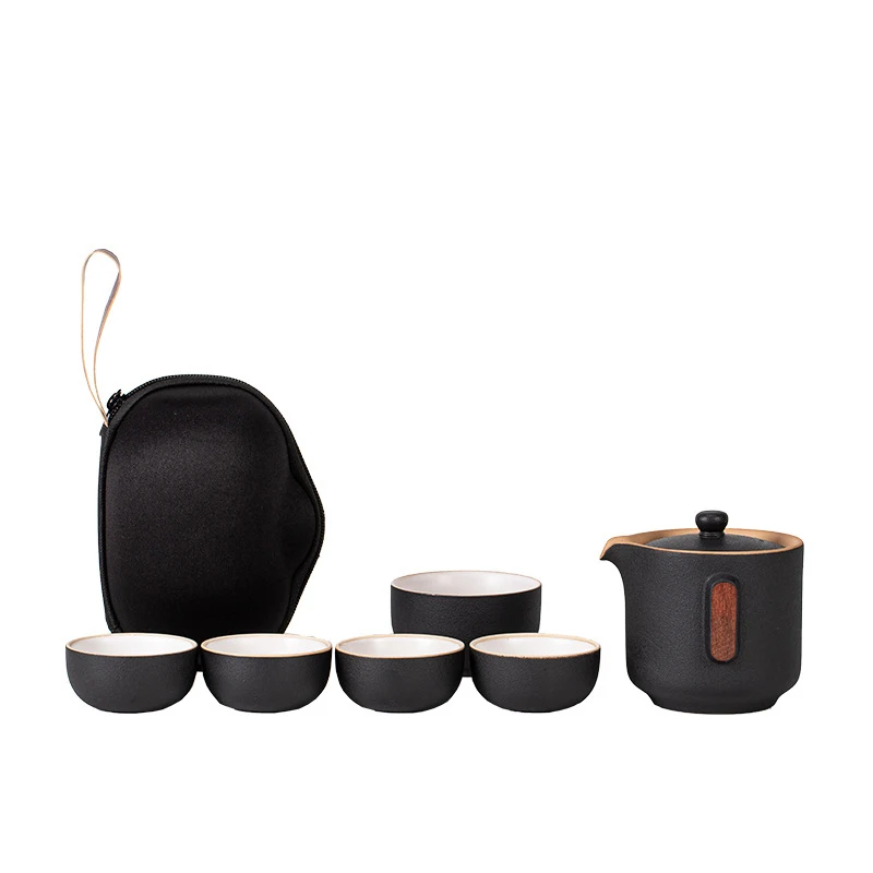 

Chinese Travel Kung Fu Tea Set Ceramic Portable Teapot Porcelain Teaset Gaiwan Tea Cups of Tea Ceremony Tea Pot With Travel Bag