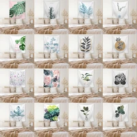 tropical style decorative livng room tapestry wall hanging leaf print home decor carpet polyester bedroom tapestry wall fabric