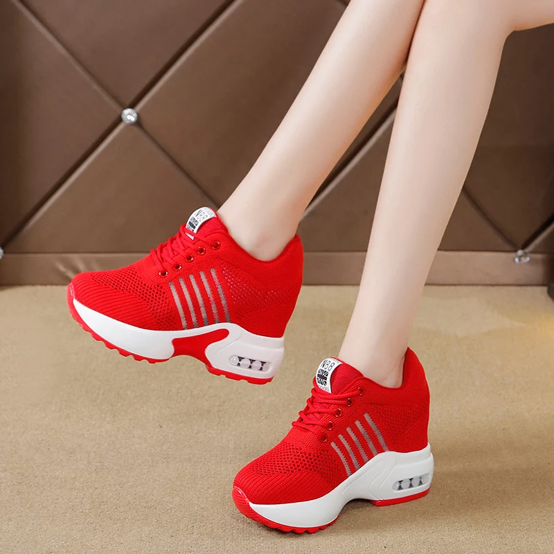 Rimocy/Новинка женские кроссовки на танкетке женская летняя дышащая обувь из