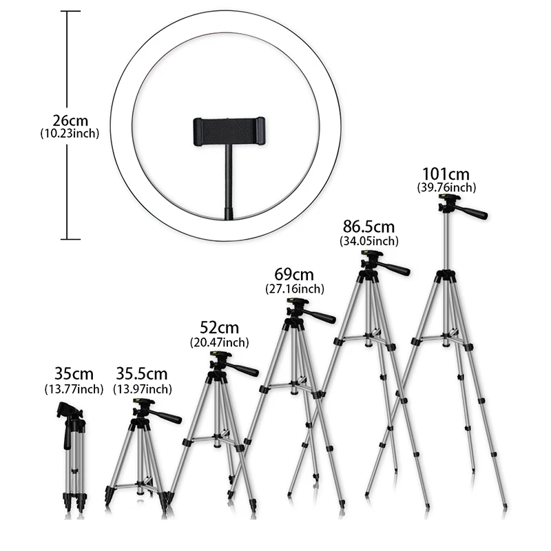 AMS-штатив держатель для телефона с зажимом со светодиодным кольцом светильник