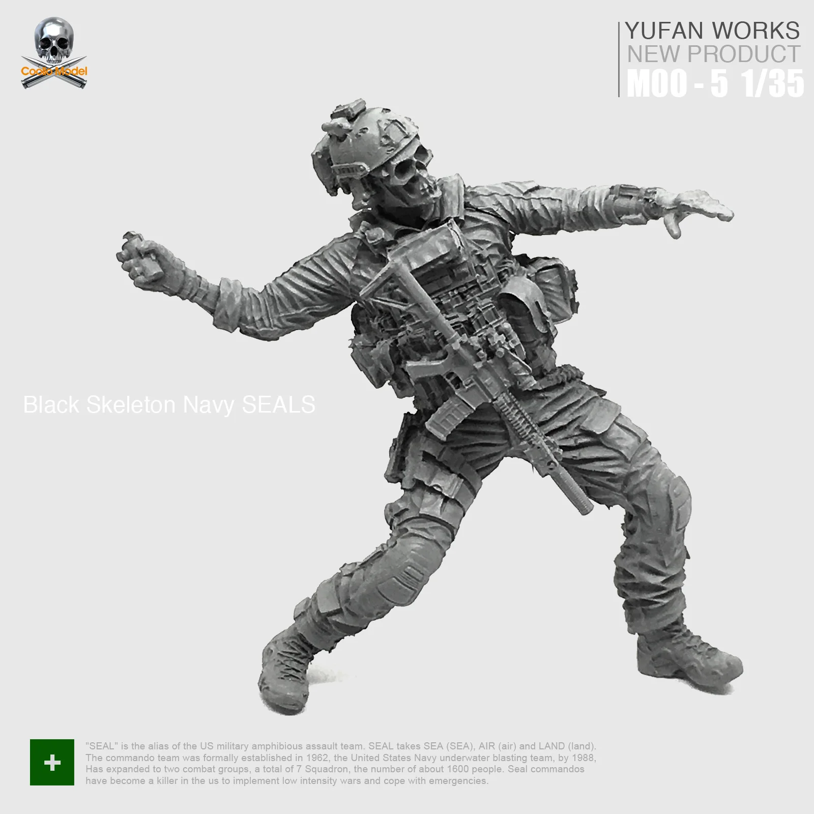 

Yufan Model 1/35 Resin Assembled Figure Soldier US Military Seal Commando Moo-05