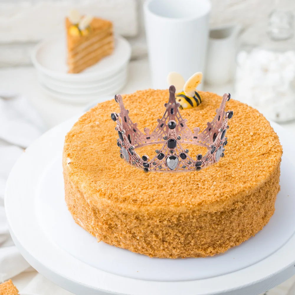 

Cake Crown Decor Diamond Crown Ornament Wedding Cake Crown Adornment Party Cake Decoration