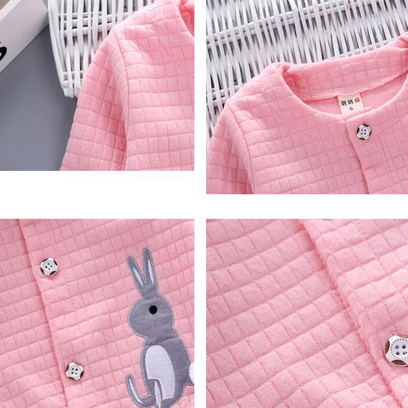 2020 комплект одежды для девочек милый детский костюм с кроликом на пуговицах топ