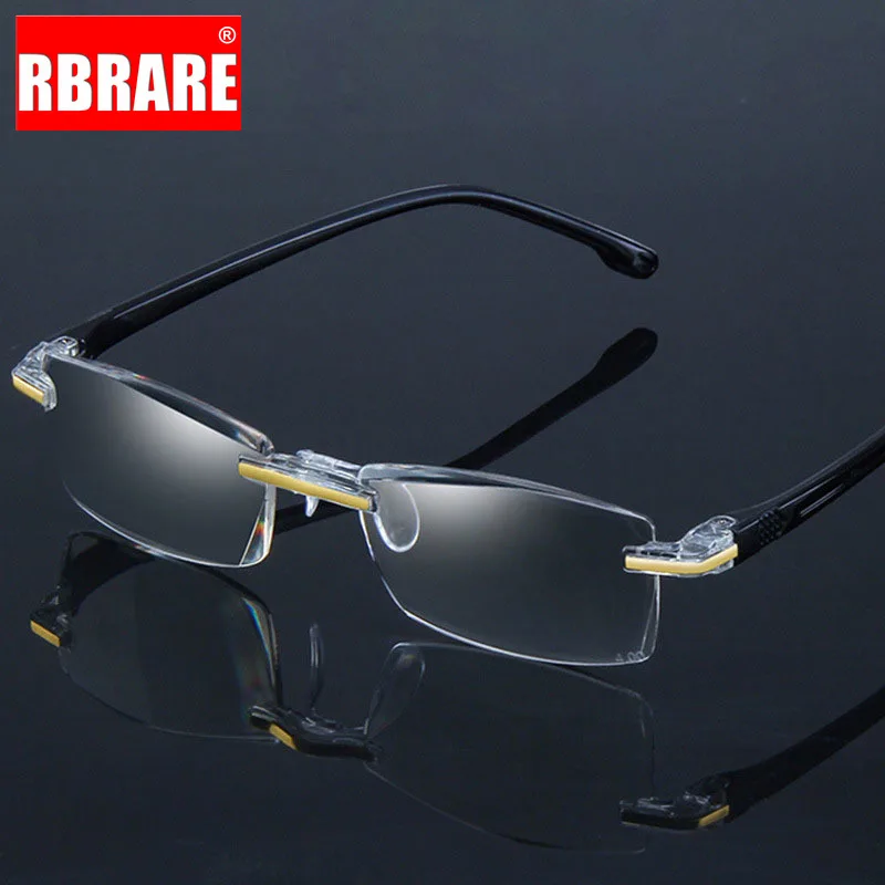 

Очки для чтения RBRARE без оправы, квадратные, при пресбиопии, с защитой глаз, с синим светом