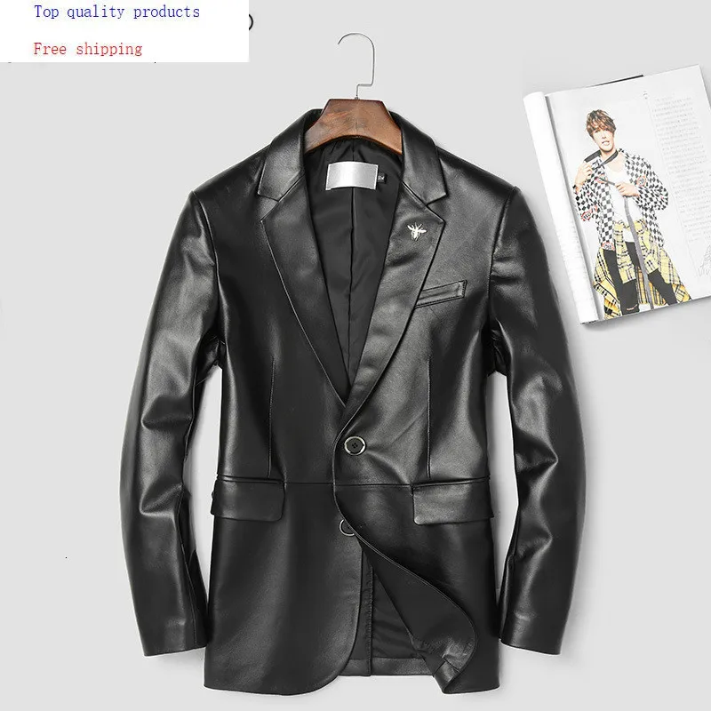 Мужская куртка из натуральной кожи весна-осень 2020 пальто 100% овечьей для мужчин