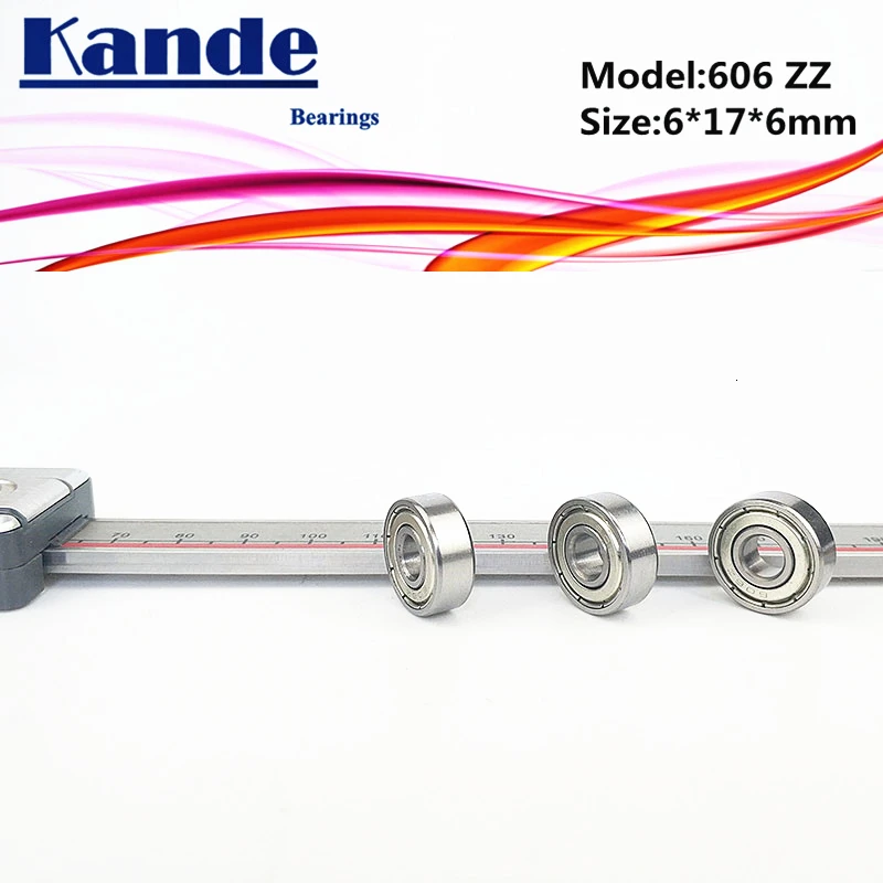 Kande подшипники 606 10 шт. ABEC-1 606ZZ ABEC-3 606ZZ 10 шт. ABEC-5 P5 606 ZZ Миниатюрный шариковый подшипник с глубоким жёлобом 6x17x6 мм