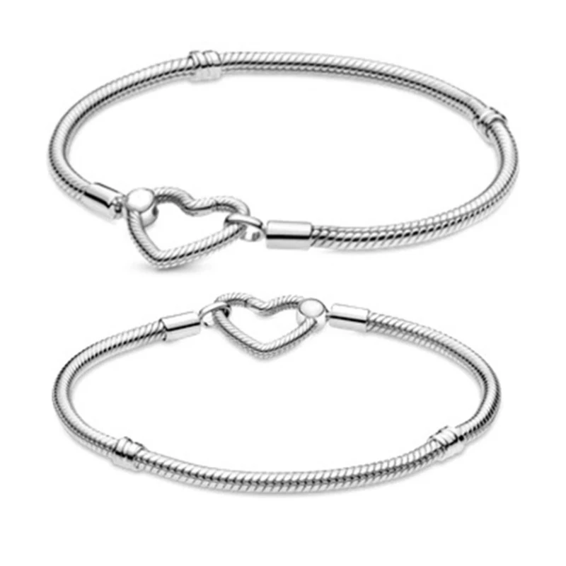 

Mujer Fashion Jewelry Gift Bracelets DIY Designer Charms Fit Original Pandora Jewellry 925 Sterling Silver Making Heart Bracelet