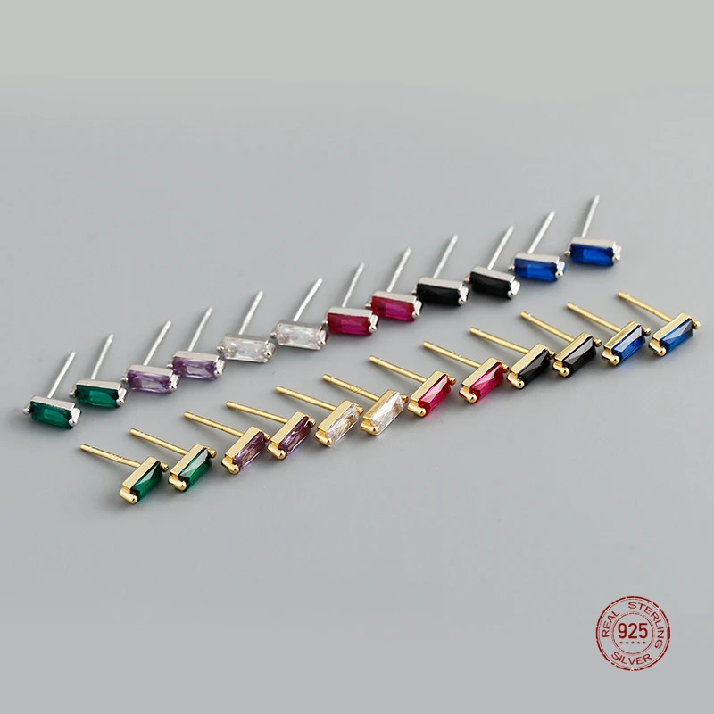 

LKO настоящее серебро 925 пробы милые простые цветные серьги-гвоздики с камнем для женщин вечерние украшения милые серьги-гвоздики аксессуары