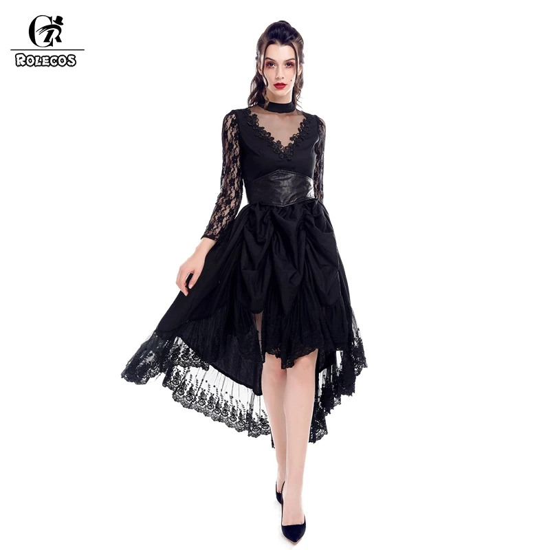 ROLECOS винтажное кружевное платье Викторианский готический костюм хлопковое