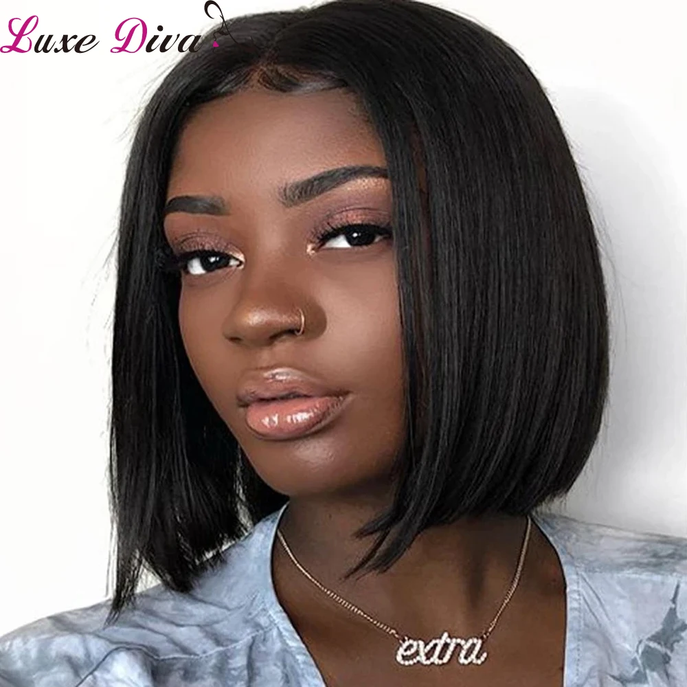 Парики из человеческих волос Luxediva Короткие парики для Боба бразильские прямые