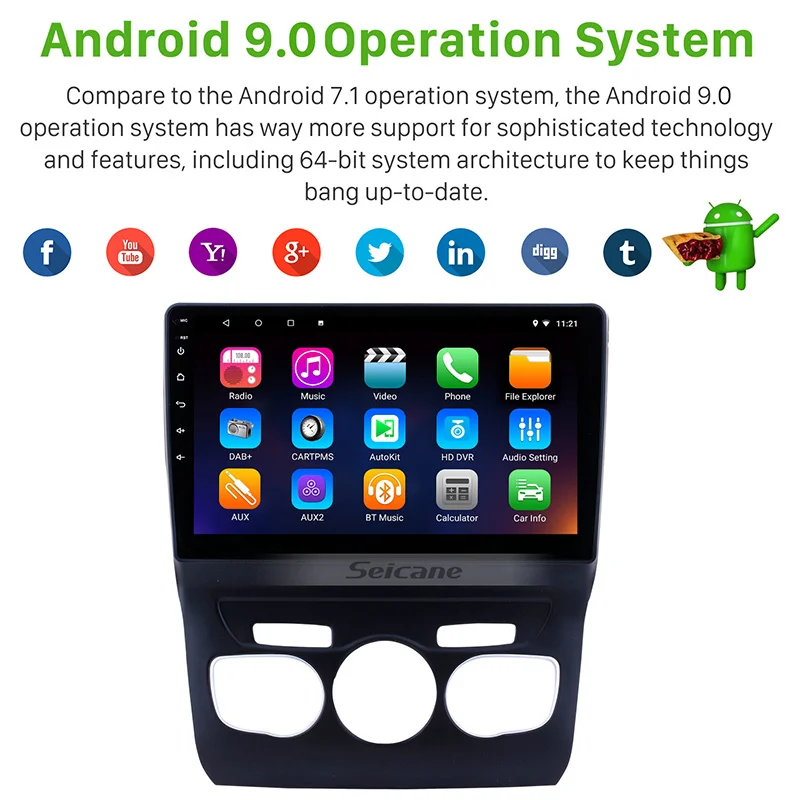Seicane Android 9,0 10,1 дюймов gps навигация авто радио плеер для 2013 Citroen C4 с RDS wifi USB