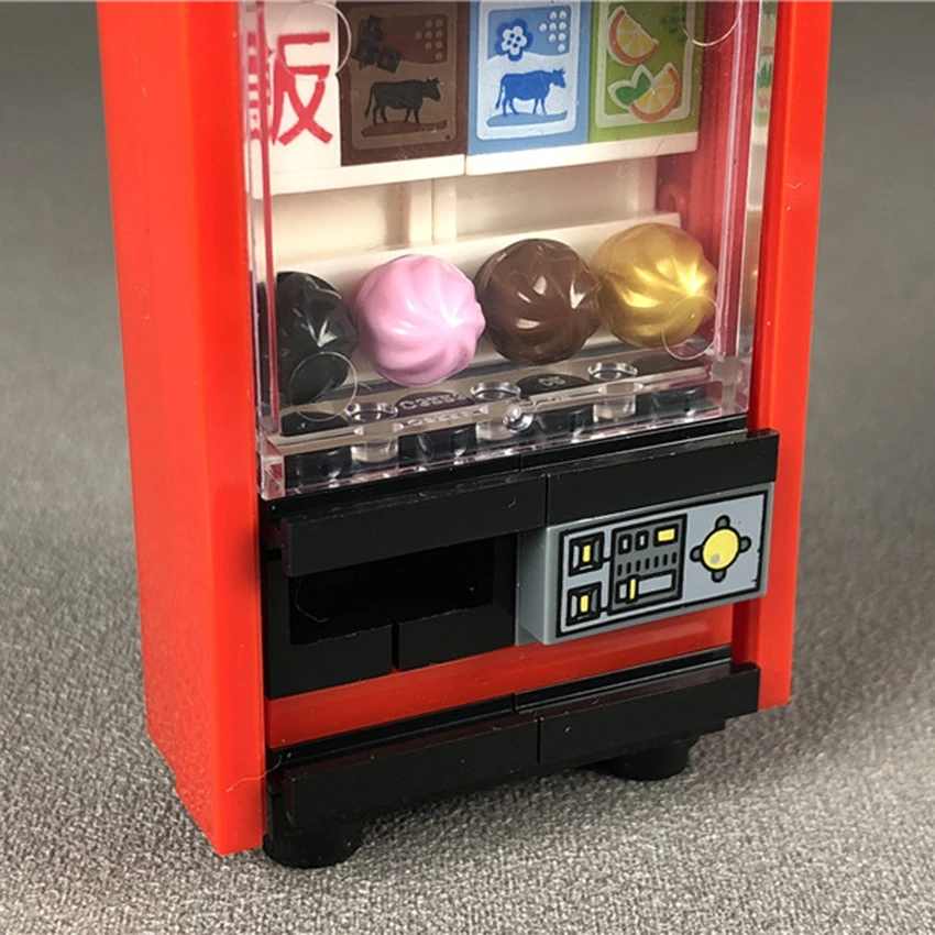 Одиночный торговый автомат город улица вид аксессуары строительные блоки MOC