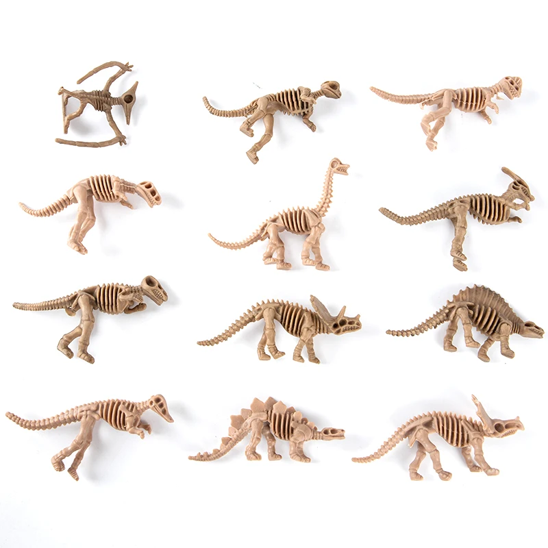 

12pcs/set Simulation Model Set Mini Action Figure Jurassic Collection Model Toys Dinosaur Toys Dinosaur Skeleton