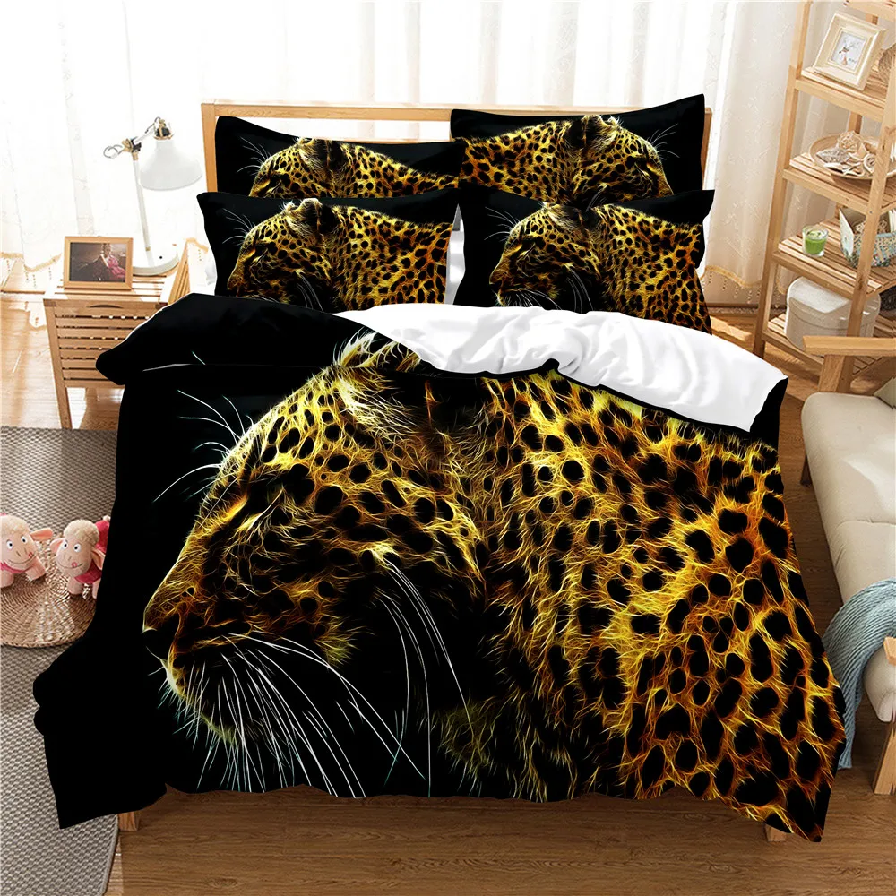 

3D Cheetah Bedding Set Queen Bedding Duvet Cover Set Bedding Set Bed Cover Cotton Queen Bedroom Bed Cover Set Bed Set Bedding