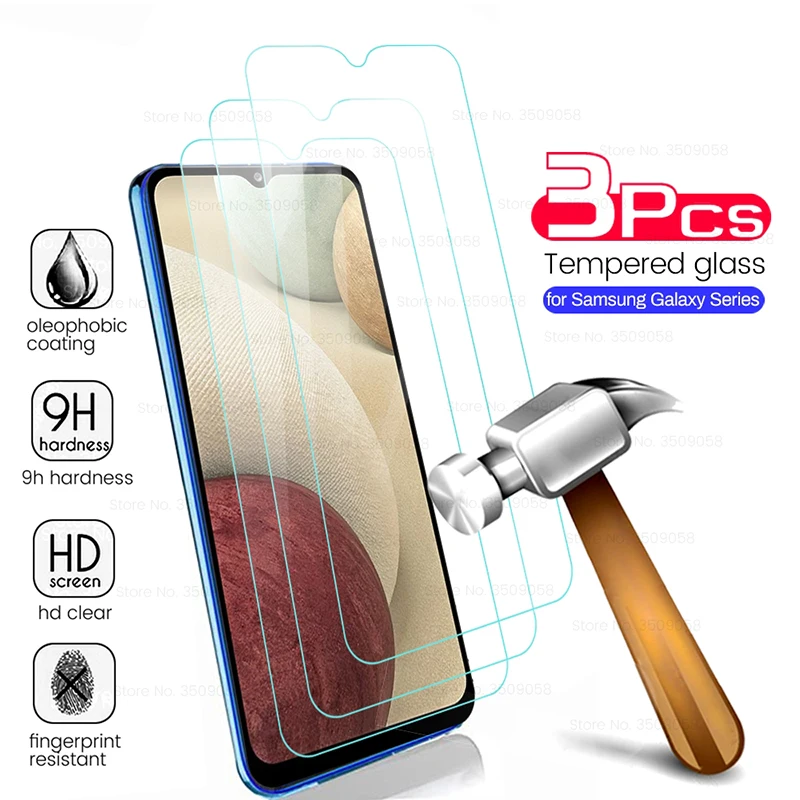 Защитное стекло 3 шт. для samsung galaxy a02 a02s a12 a32 a42 a52 a72 a11 a21s a31 a41 a51 a71 m11 m21 m31 m31s m51
