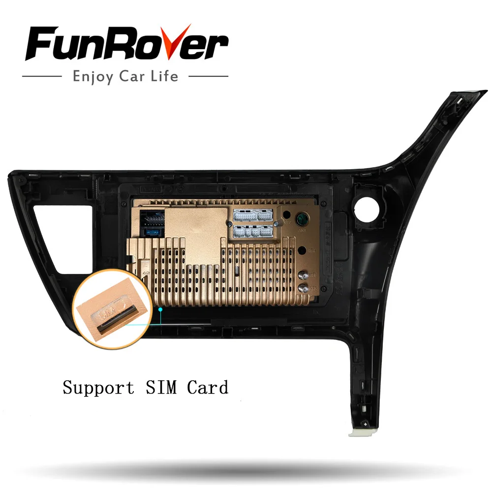 Автомобильный dvd плеер Funrover 4 Гб + 64 ГБ android 9 0 для toyota corolla 2017 2018 (Левый руль)