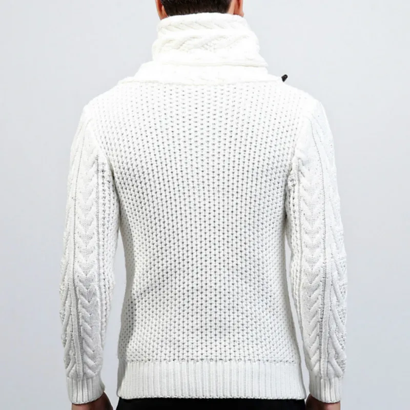 Мужская водолазка в британском стиле с роговой пряжкой грубая шерсть скрученный